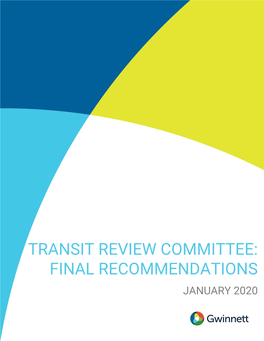 Transit Review Committee: Final Recommendations