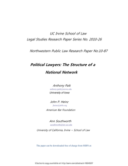 Political Lawyers: the Structure of A