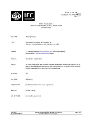 UCS) - ISO/IEC 10646 Secretariat: ANSI