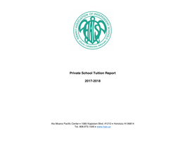 Private School Tuition Report 2017-2018