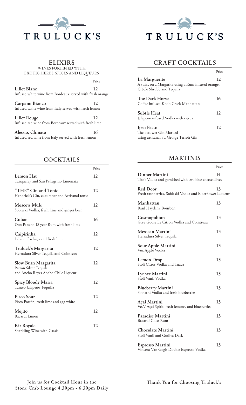 Cocktail Menu