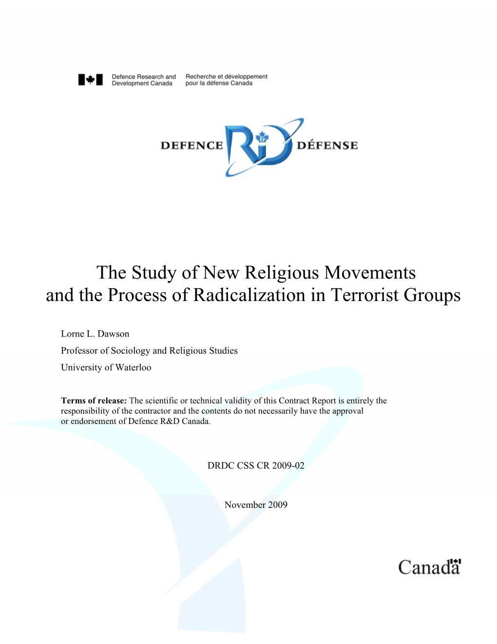The Study of New Religious Movements and the Process of Radicalization in Terrorist Groups