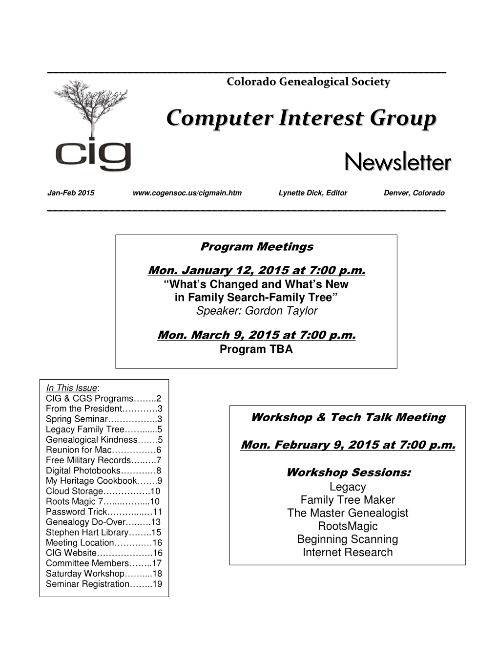 Computer Interest Group Newsletter