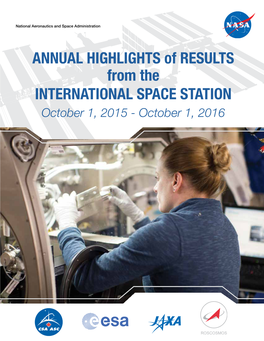 ANNUAL HIGHLIGHTS of RESULTS from the INTERNATIONAL SPACE STATION