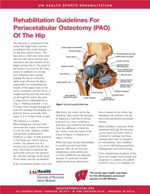 Periacetabular Osteotomy (PAO) of the Hip