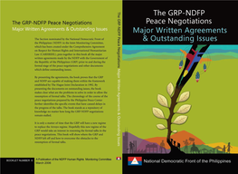 The GRP-NDFP Peace Negotiations: Major Written Agreements & Outstanding Issues