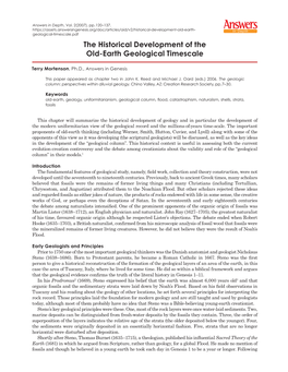 The Historical Development of the Old-Earth Geological Timescale.Indd