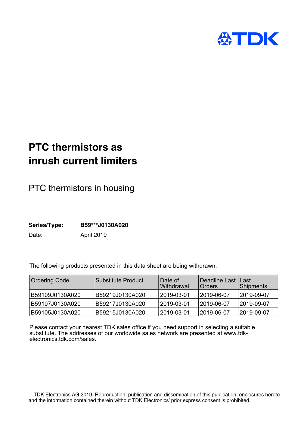 PTC Thermistors As Inrush Current Limiters