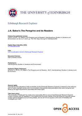 JA Baker's the Peregrine and Its Readers