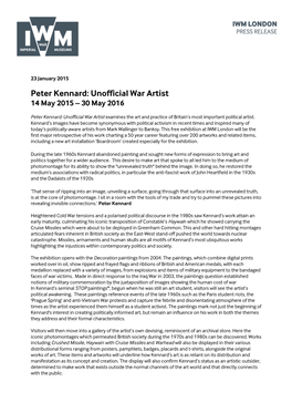 Peter Kennard: Unofficial War Artist 14 May 2015 – 30 May 2016