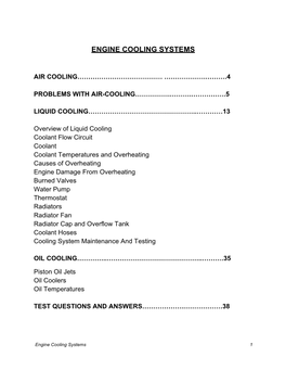 Engine Cooling Systems