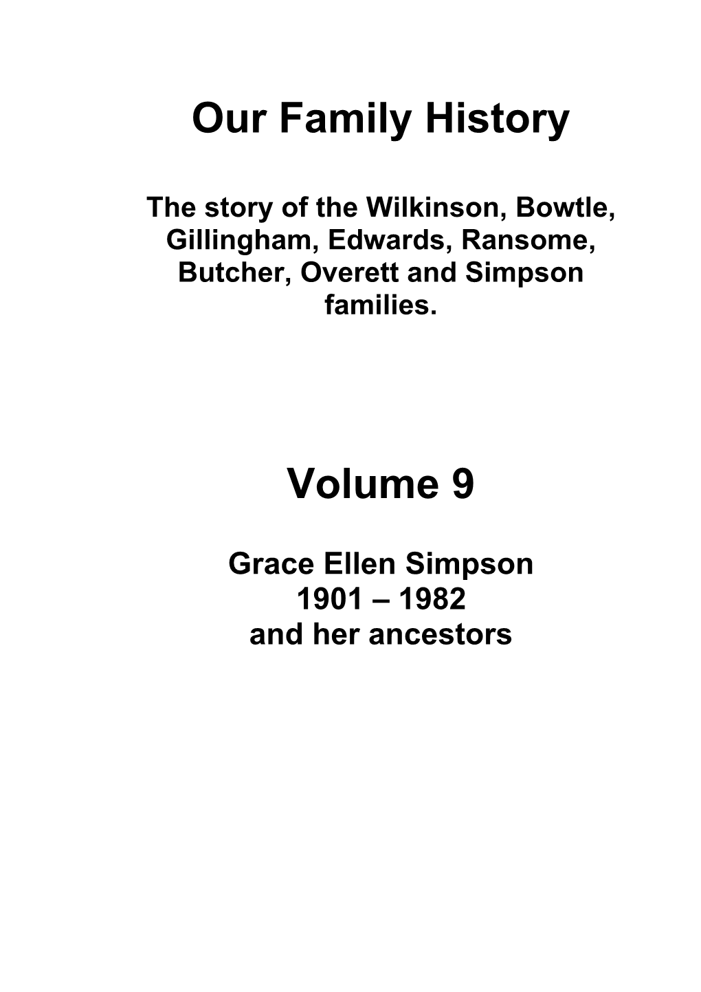 Grace Ellen Simpson and Her Ancestors