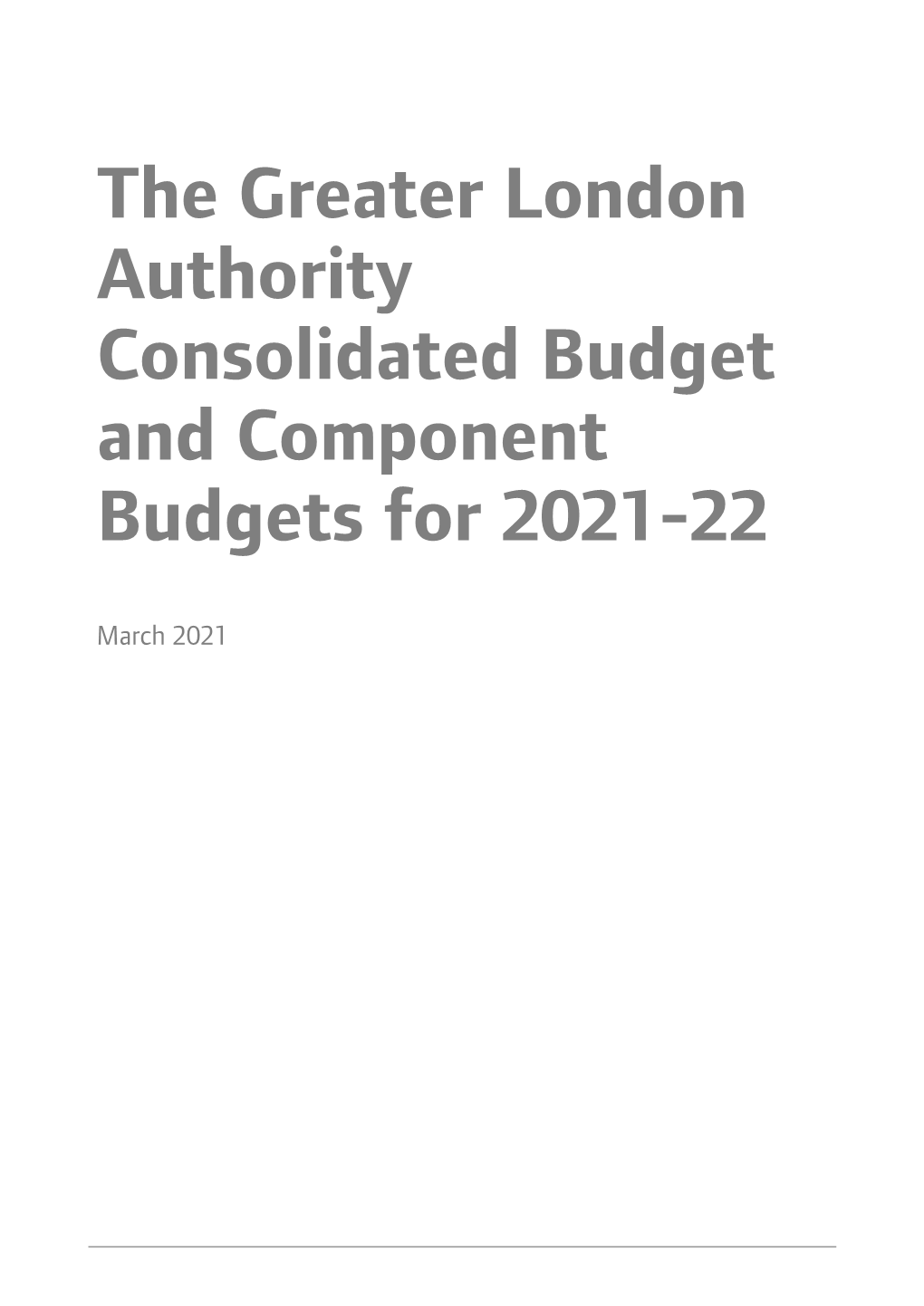 Mayor's Final Budget for 2021-22