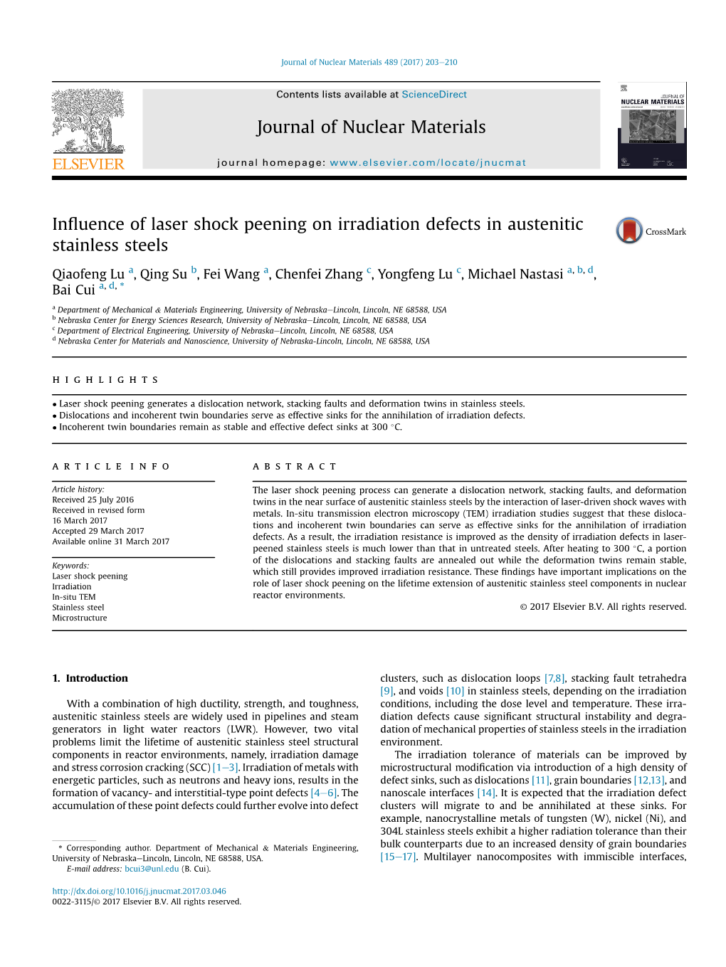 Influence of Laser Shock Peening on Irradiation Defects in Austenitic Stainless Steels