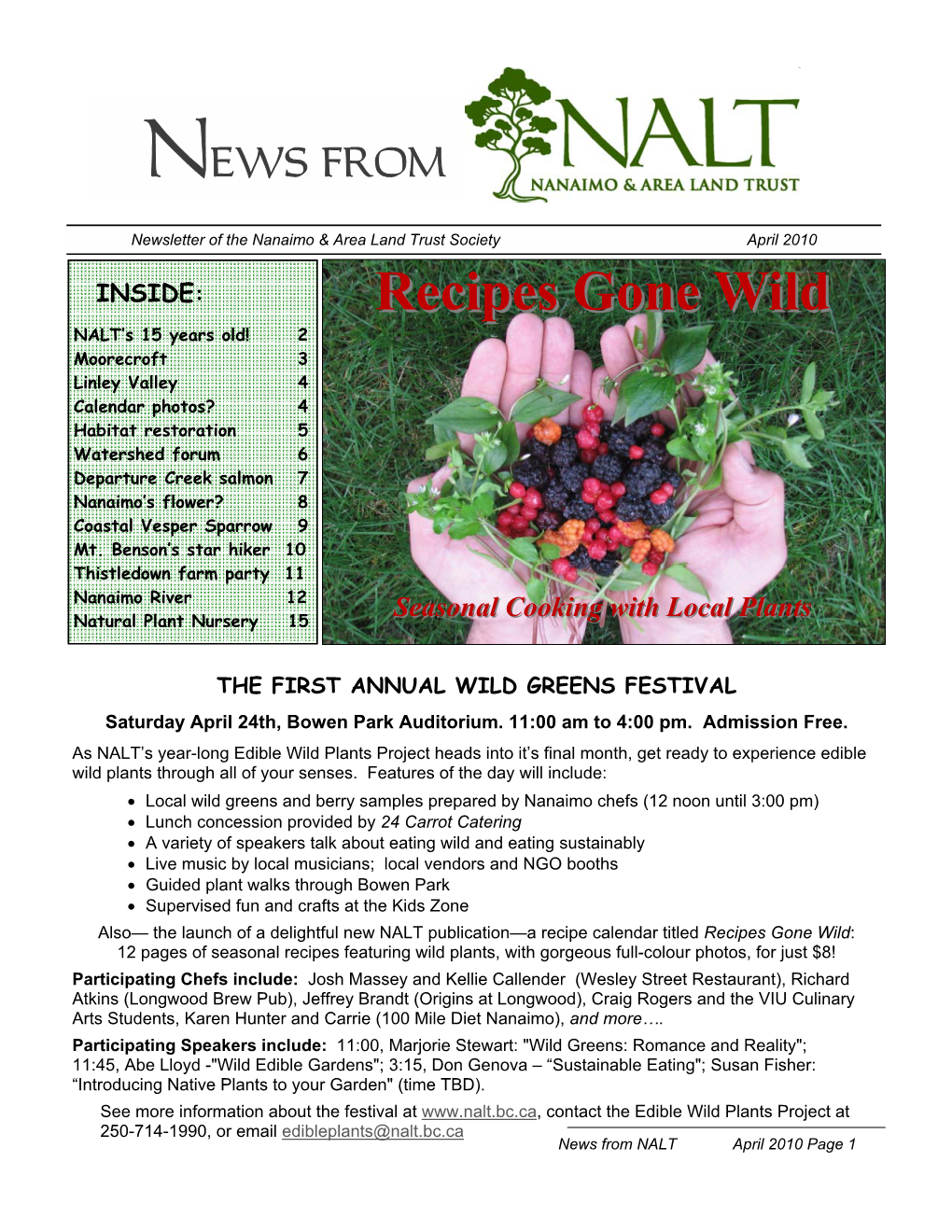 April 2010 Newsletter