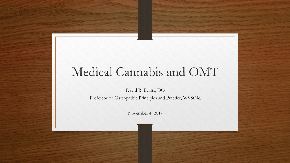 Medical Cannabis and OMT