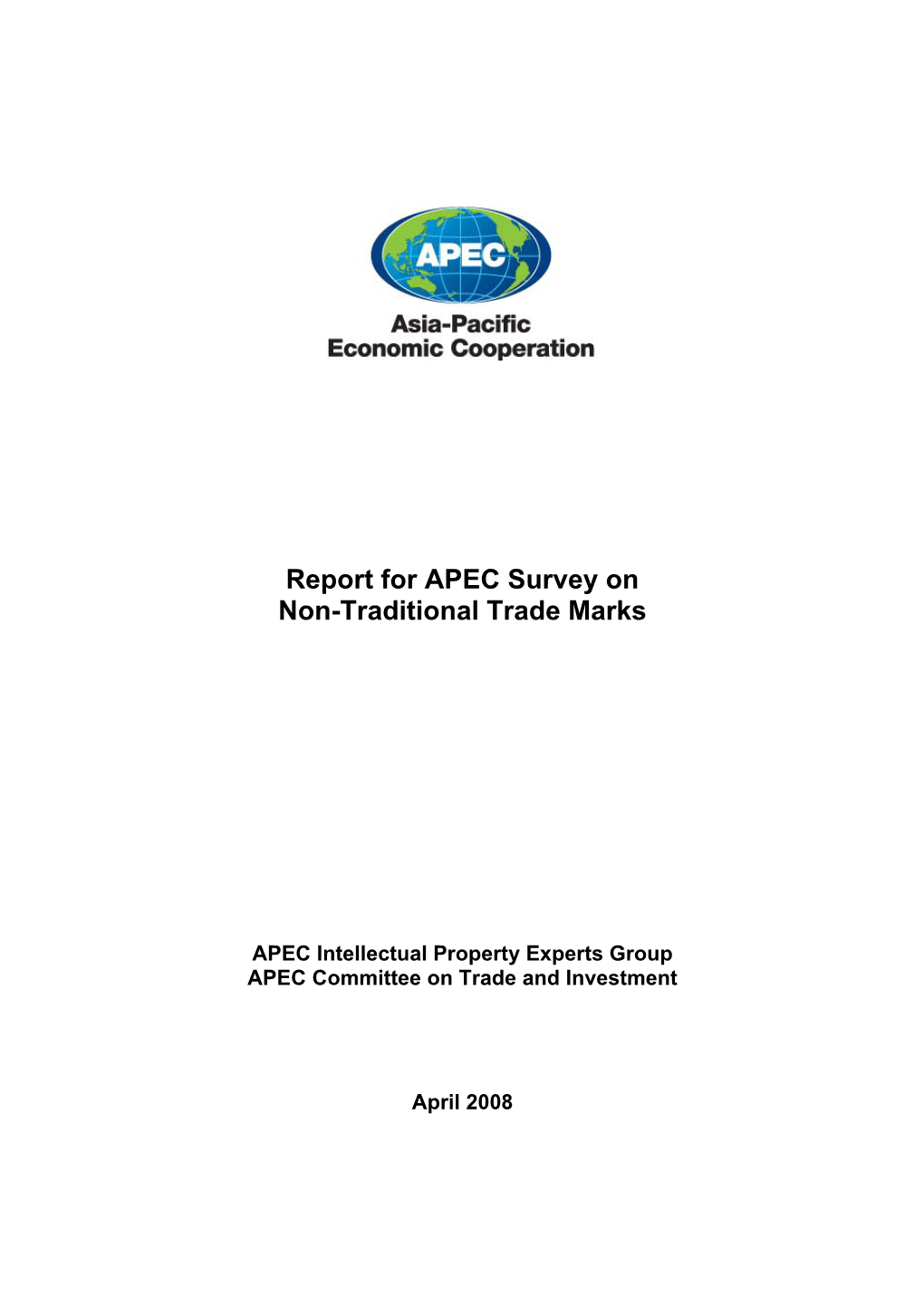 Report for APEC Survey on Non-Traditional Trade Marks