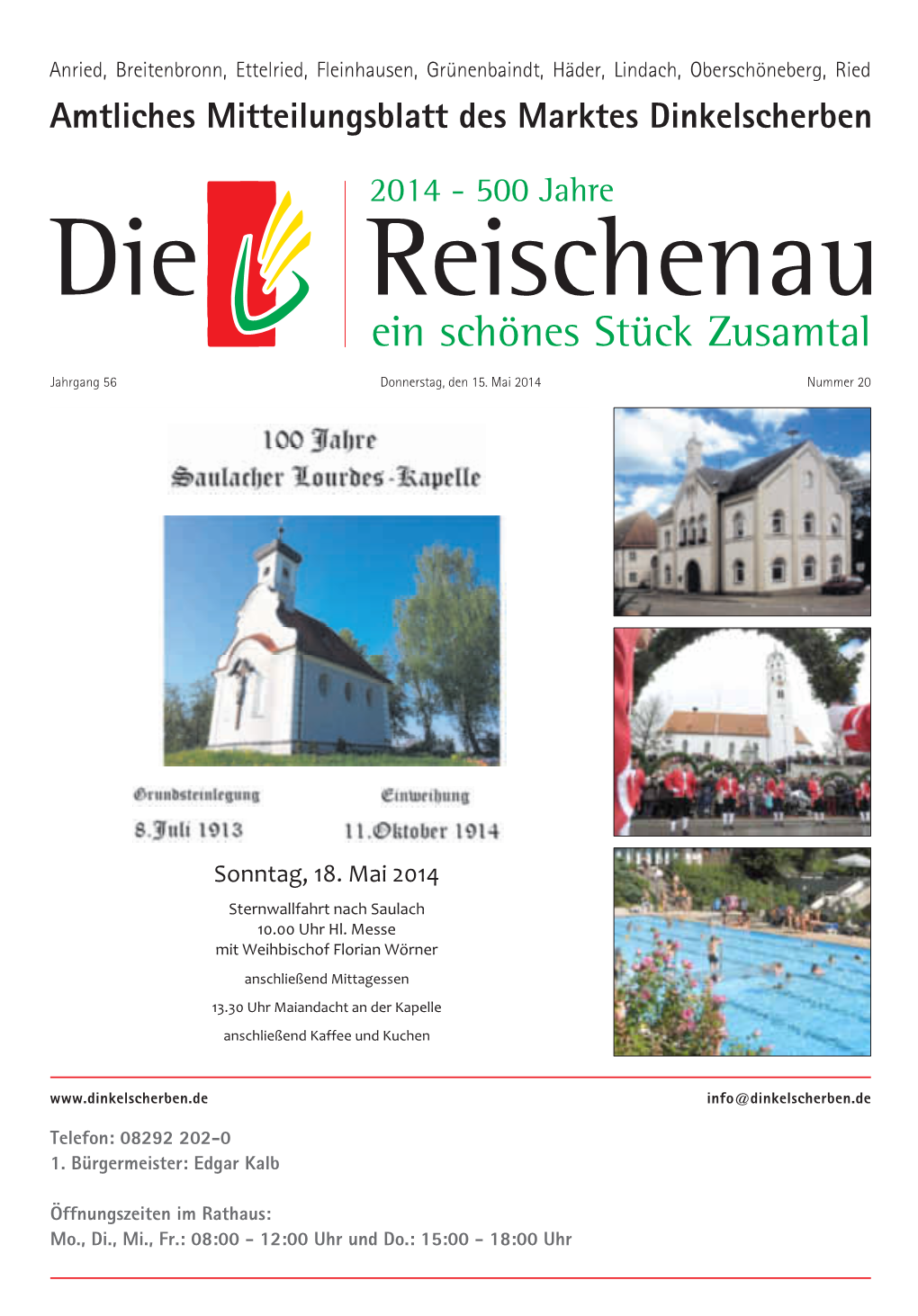 Grünenbaindt, Häder, Lindach, Oberschöneberg, Ried Amtliches Mitteilungsblatt Des Marktes Dinkelscherben