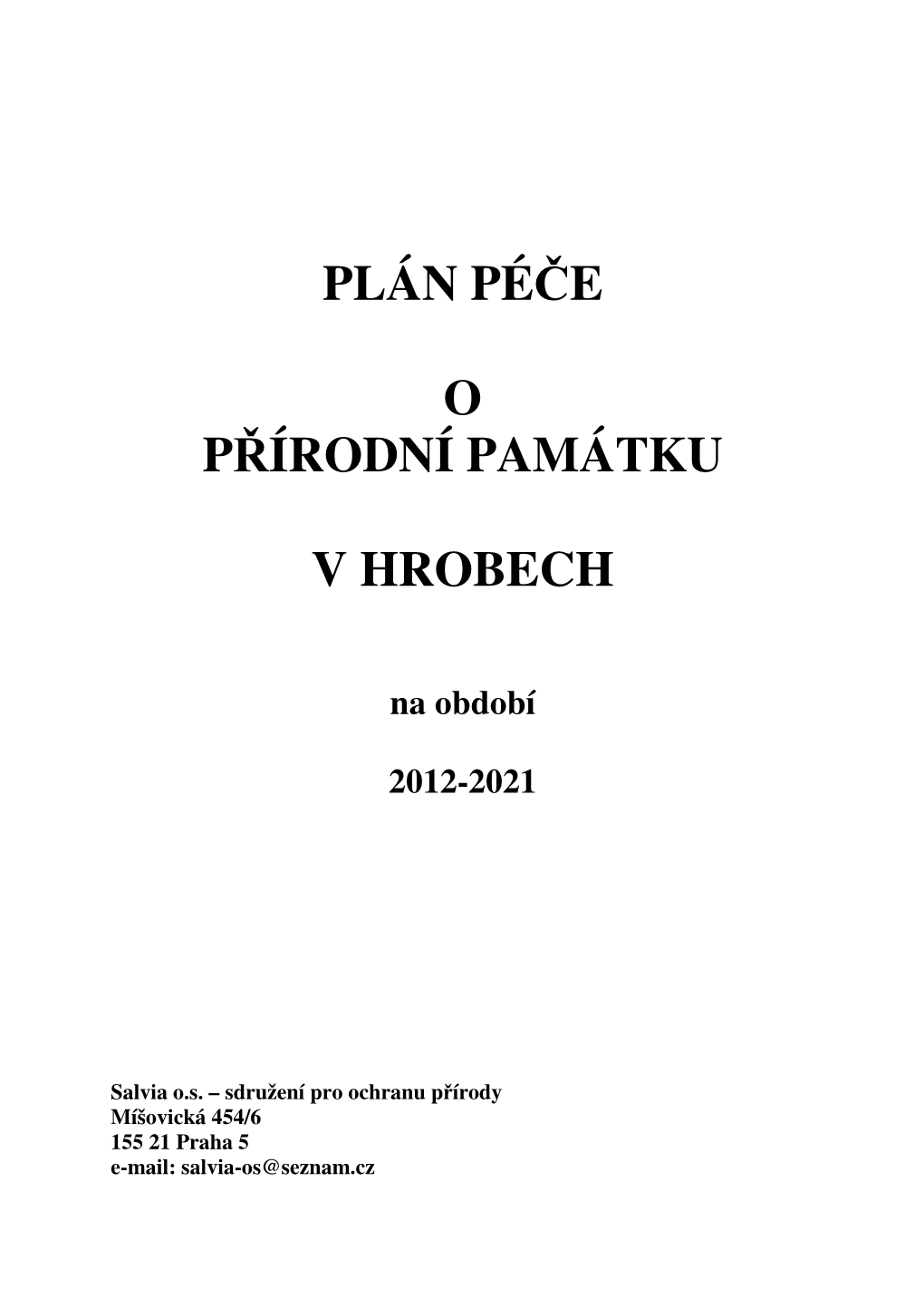 Plán Péče V Hrobech