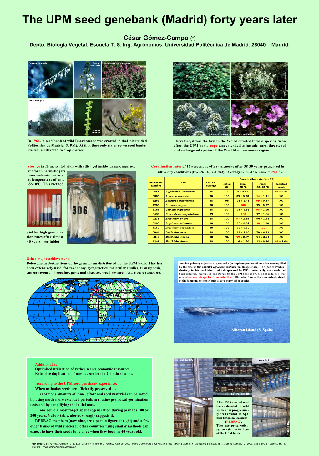 The UPM Seed Genebank (Madrid) Forty Years Later