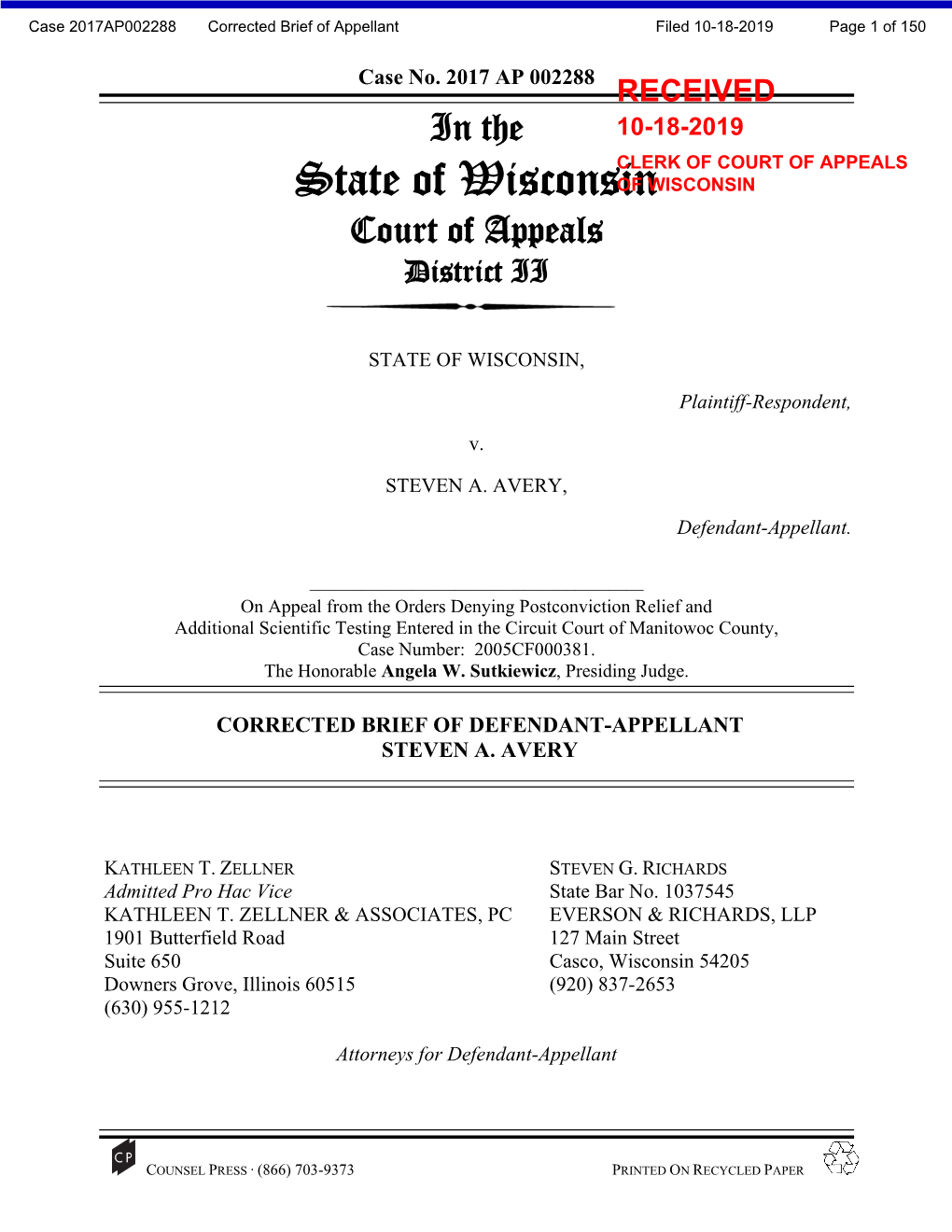 State of Wisconsinof WISCONSIN Court of Appeals District II