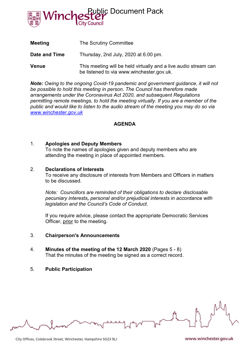 (Public Pack)Agenda Document for the Scrutiny Committee, 02/07