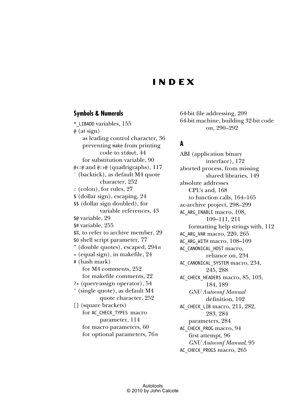 Symbols & Numerals A