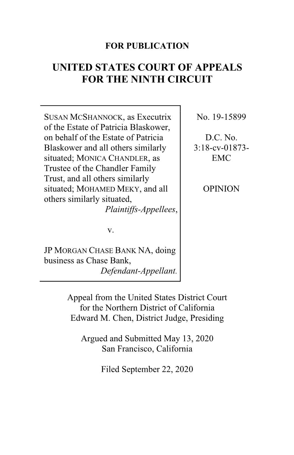 Mcshannock V. JP Morgan Chase Bank