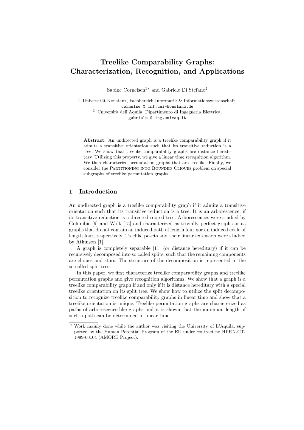 Treelike Comparability Graphs: Characterization, Recognition, and Applications