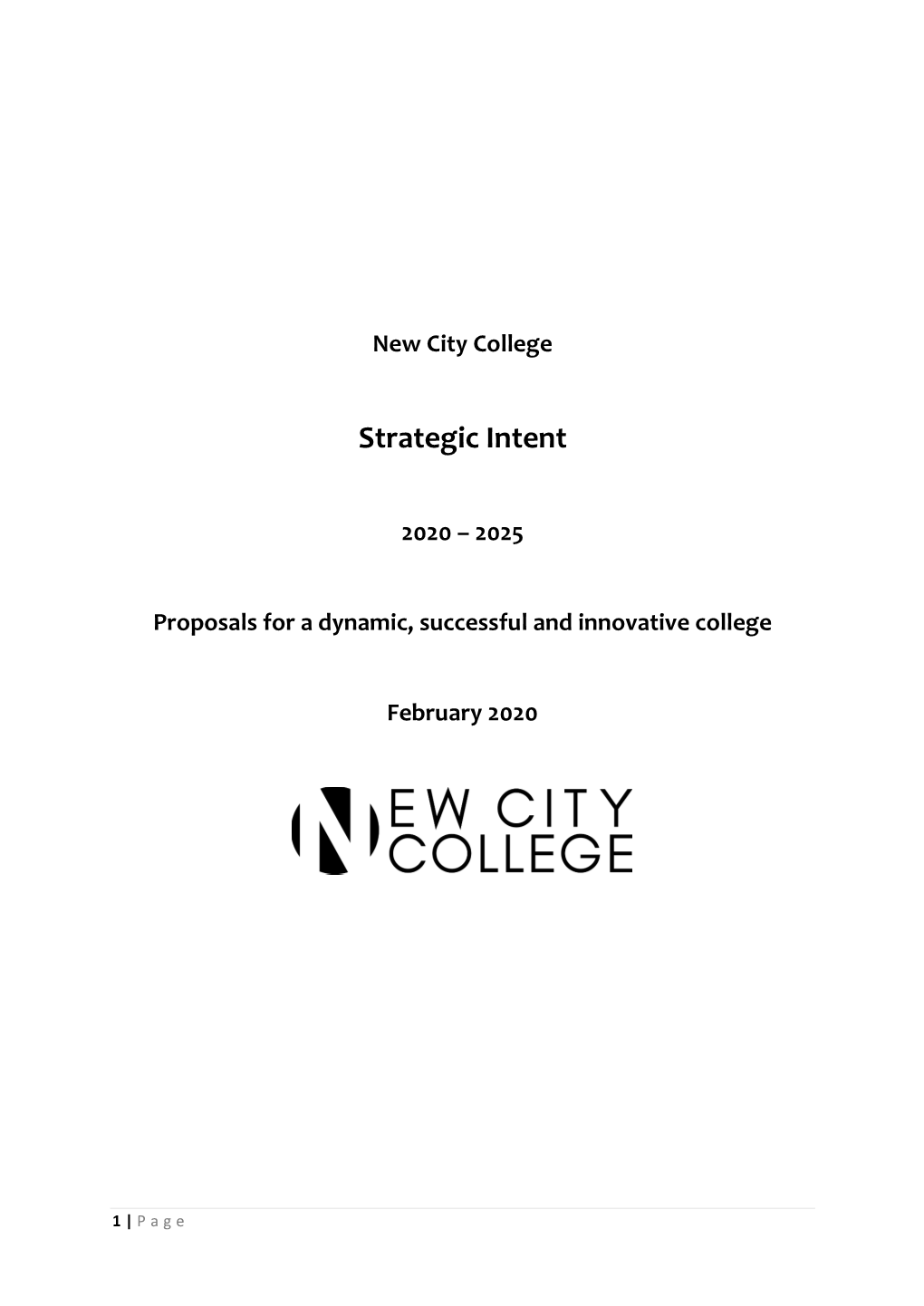 New City College Strategic Intent