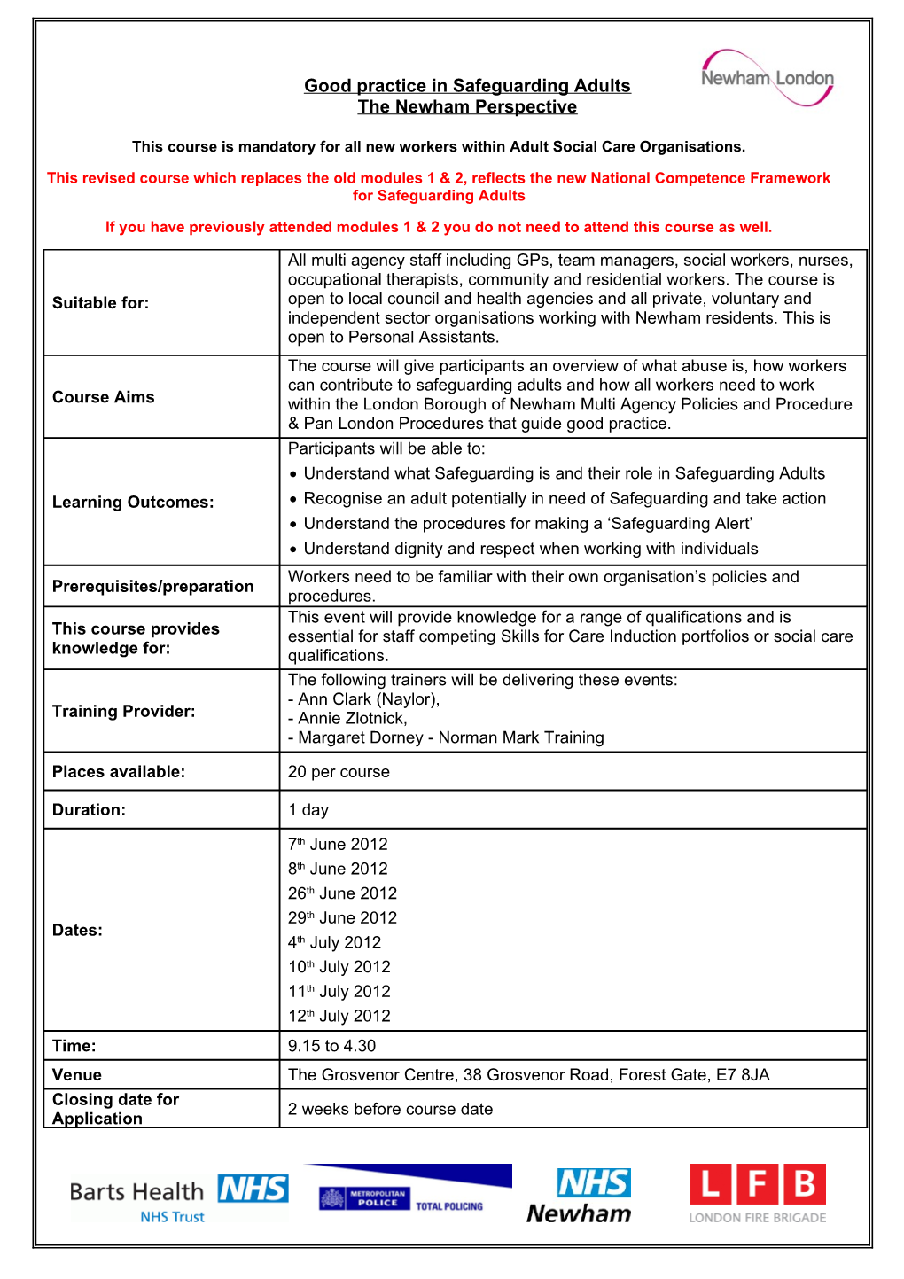 Multi-Agency Safeguarding Adults Training