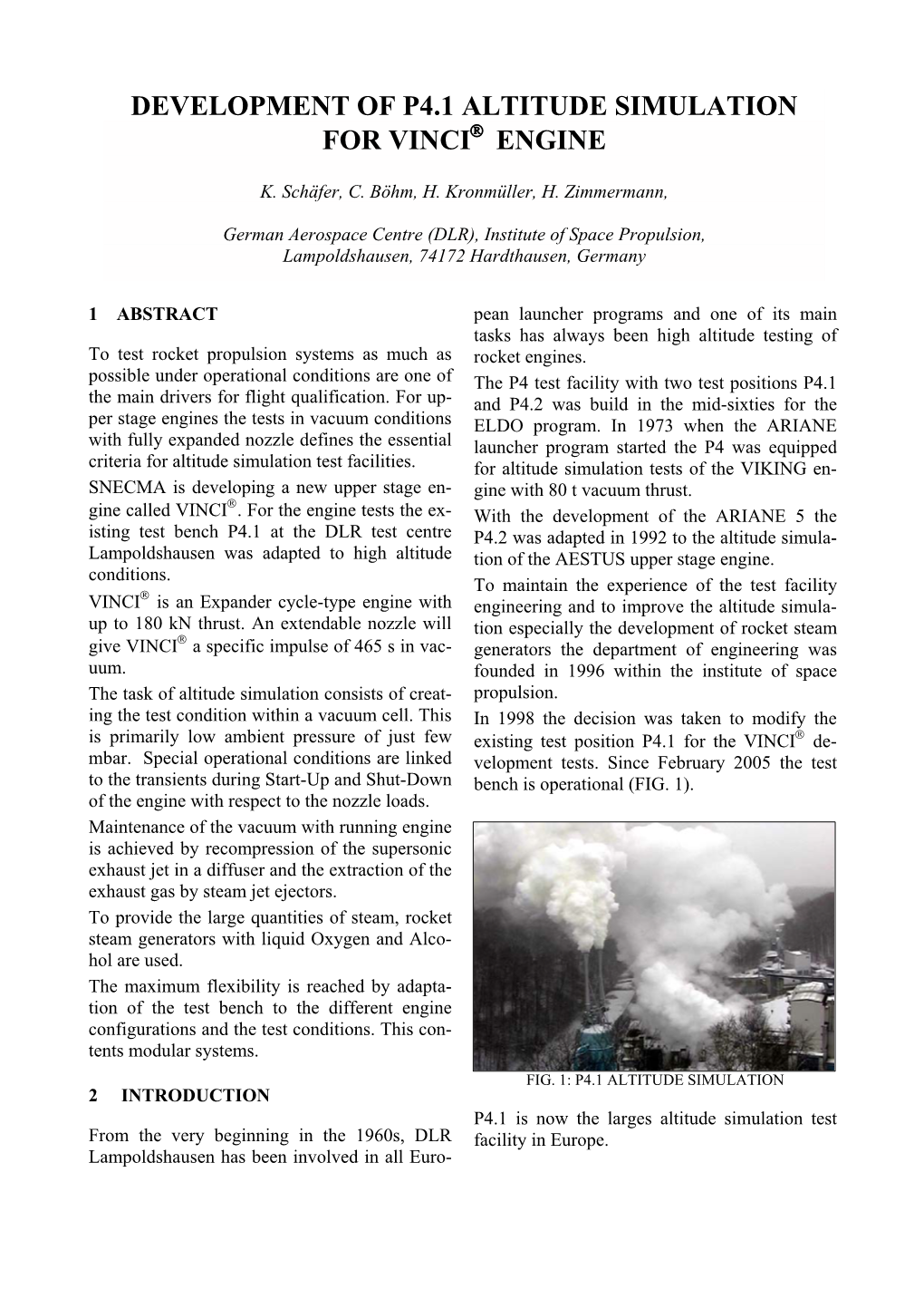 Development of P4.1 Altitude Simulation for Vinci Engine