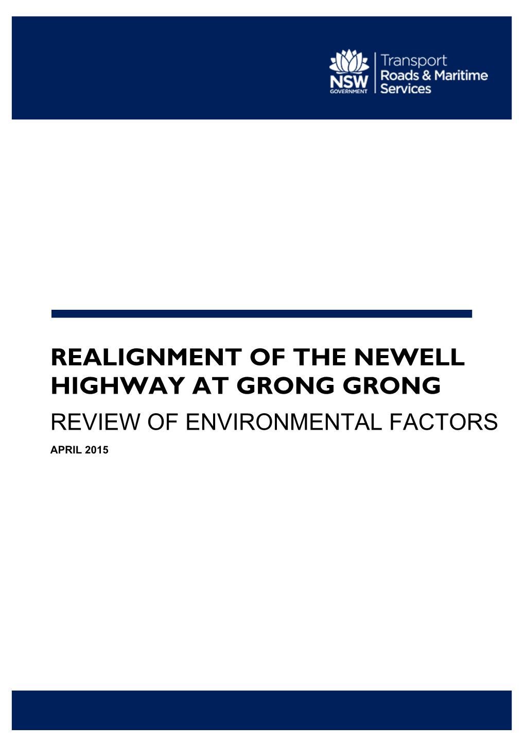 Grong Grong Review of Environmental Factors April 2015