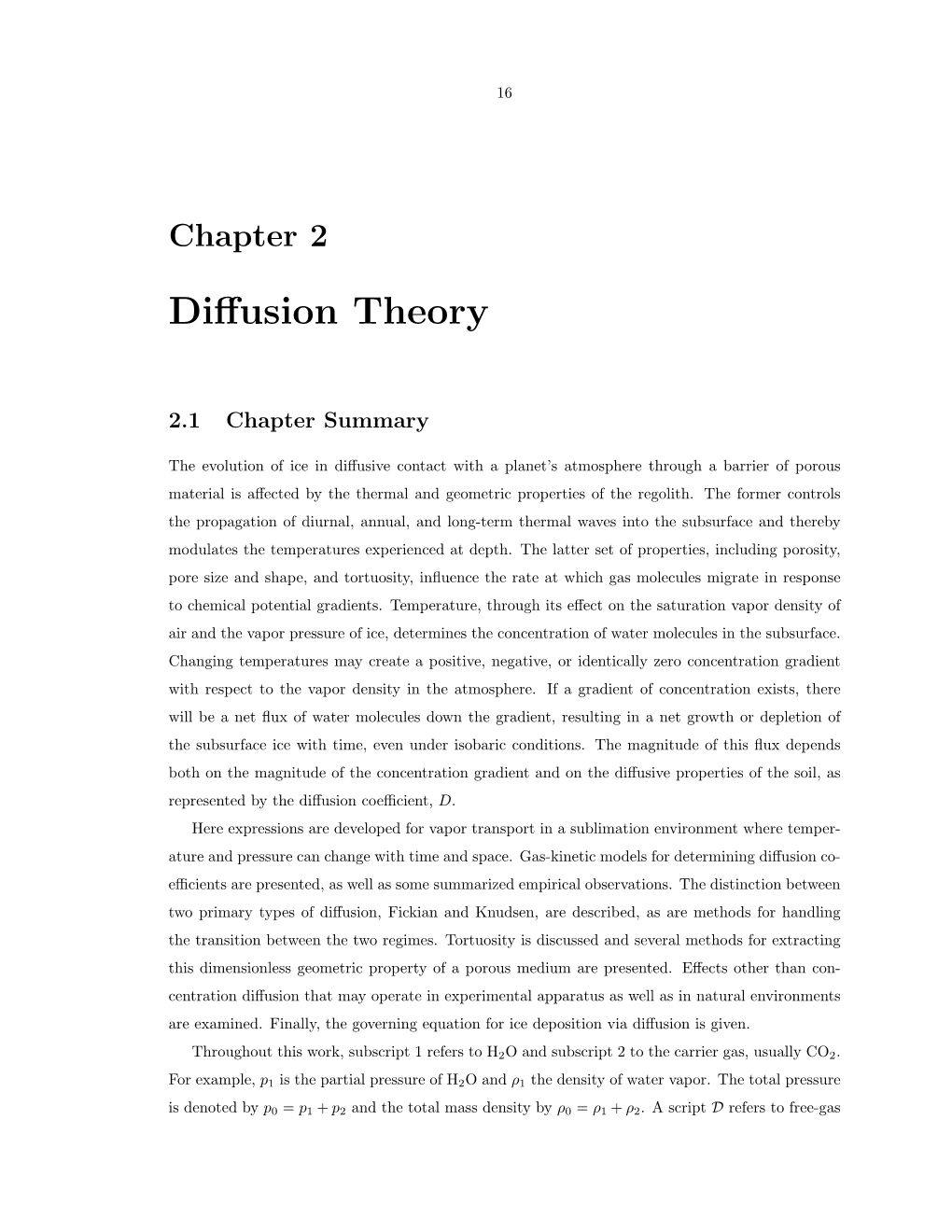 Diffusion Theory