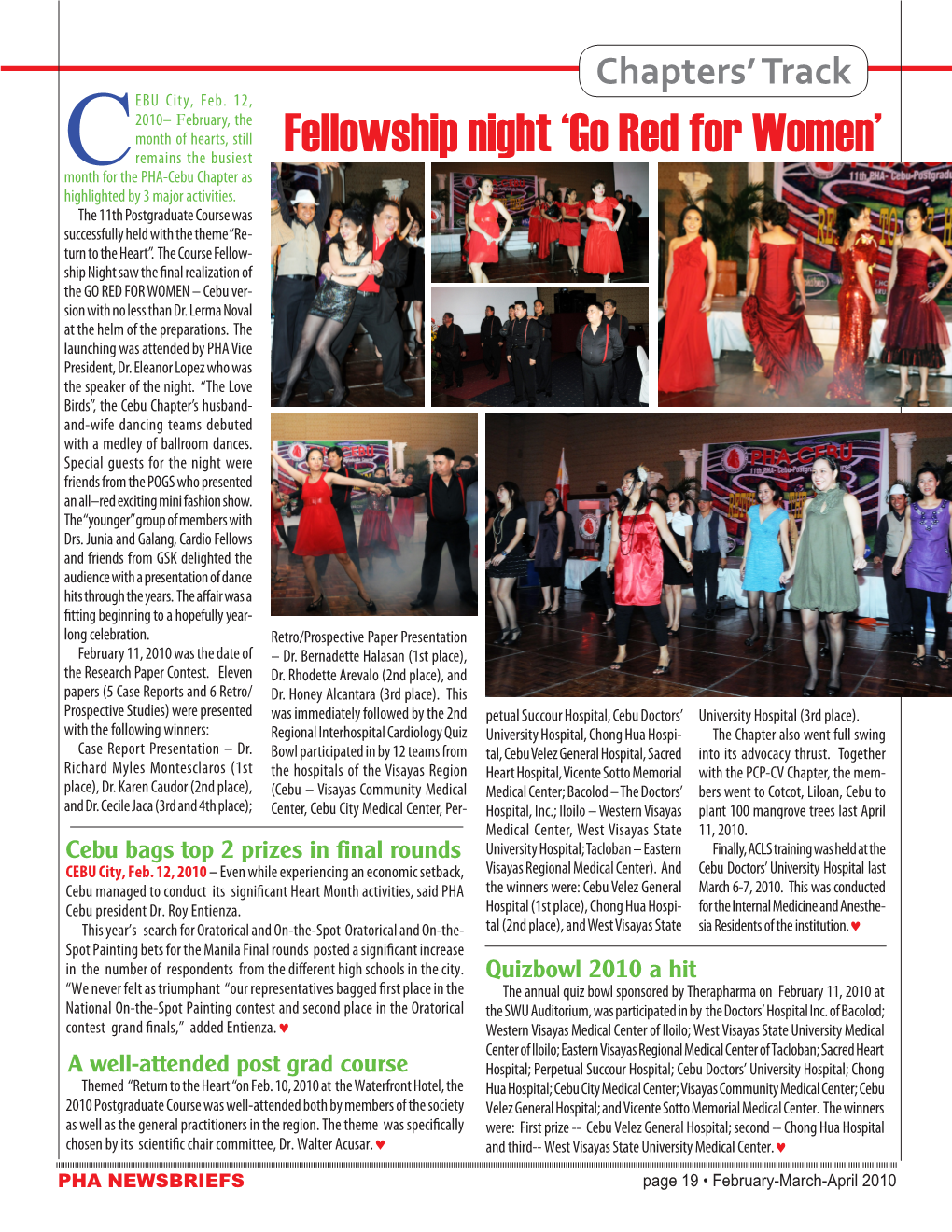 Fellowship Night ‘Go Red for Women’ Cmonth for the PHA-Cebu Chapter As Highlighted by 3 Major Activities