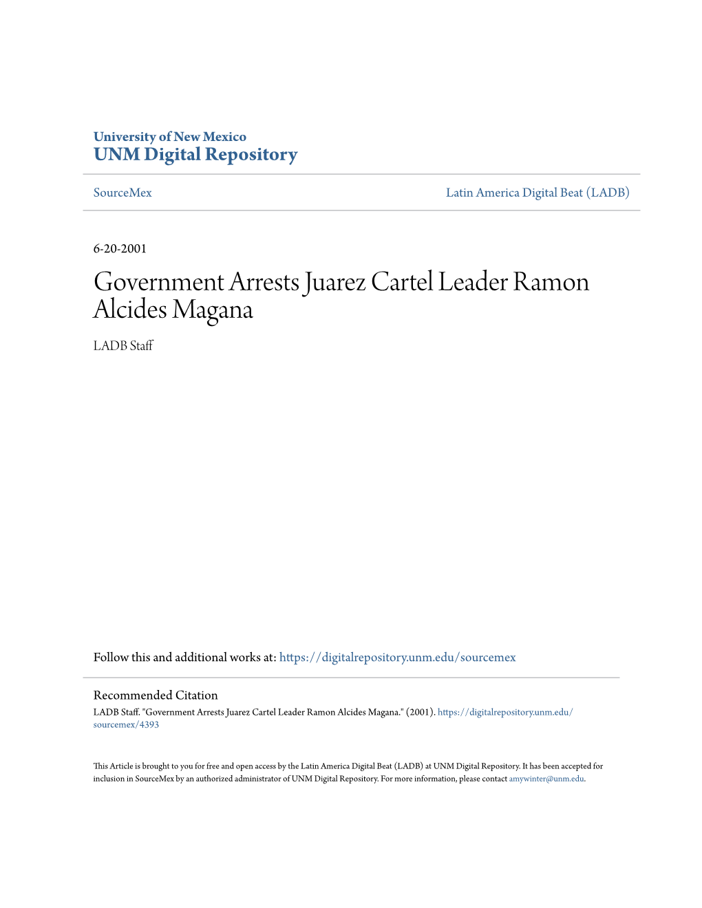 Government Arrests Juarez Cartel Leader Ramon Alcides Magana LADB Staff