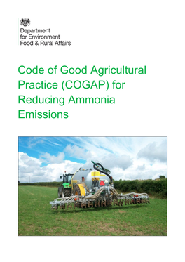 Code of Good Agricultural Practice (COGAP) for Reducing Ammonia Emissions