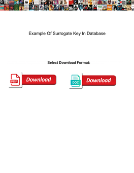 Example of Surrogate Key in Database
