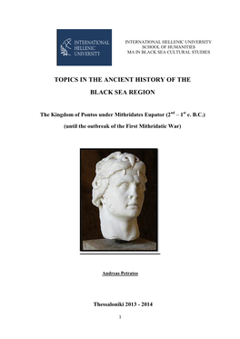Topics in the Ancient History of the Black Sea Region