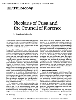 Nicolaus of Cusa and the Council of Florence