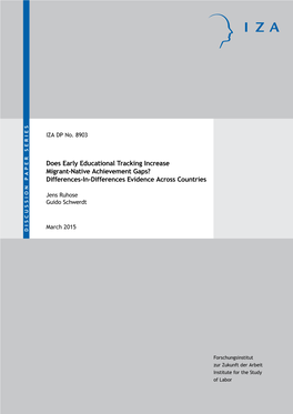 Does Early Educational Tracking Increase Migrant-Native Achievement Gaps? Differences-In-Differences Evidence Across Countries