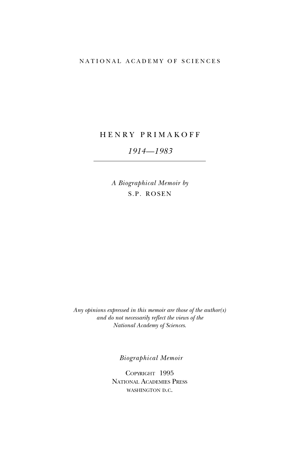 Henry Primakoff