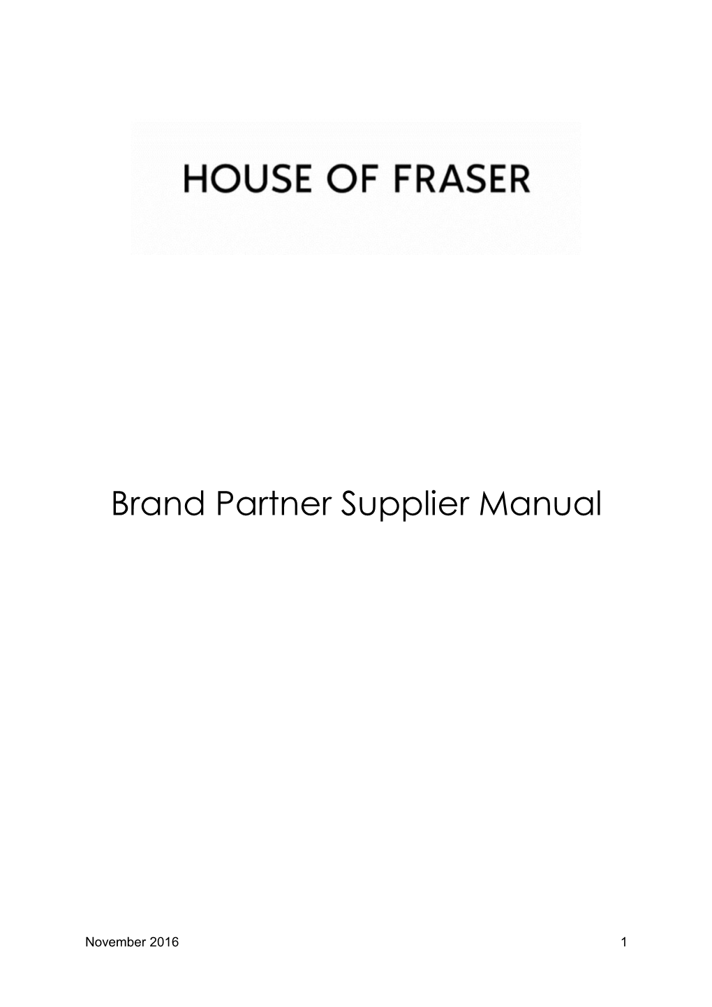 Brand Partner Supplier Manual