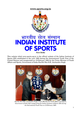 INDIAN INSTITUTE of SPORTS New Delhi