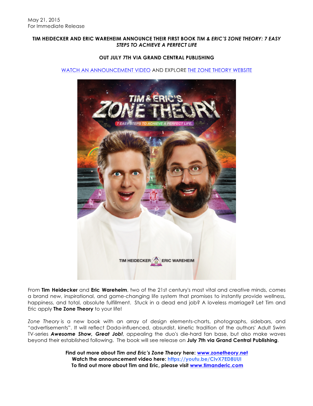 Tim Heidecker and Eric Wareheim Announce Their First Book Tim & Eric's