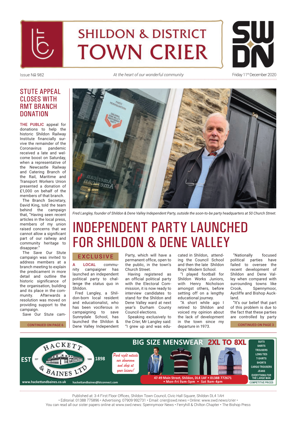 Independent Party Launched for Shildon & Dene Valley