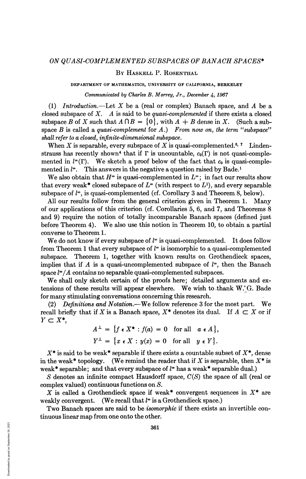 A=I{Fex*:F(A)=0 Forall Aea}, Y {X E X: Y(X) =0 for All Y Ey}