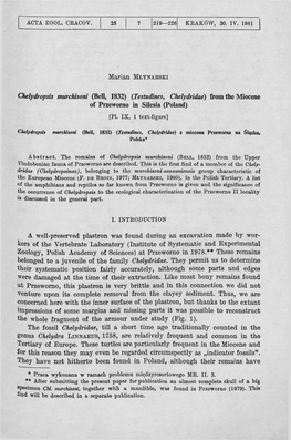 Chelydropsis Murchisoni (Bell, 1832) (Testudines, Chelydridae) from The