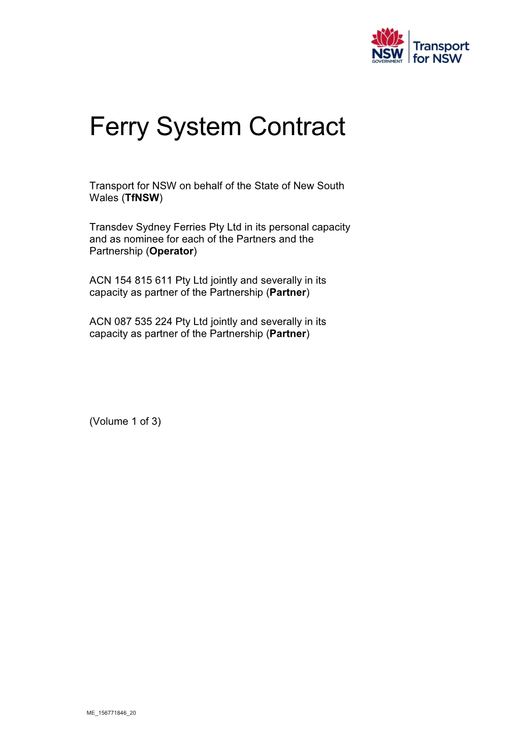 Ferry System Contract
