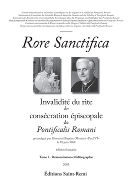 Invalidité Du Rite Consécration Épiscopale Pontificalis Romani